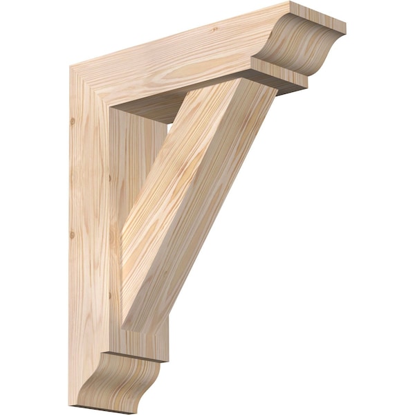 Ekena Millwork Traditional Traditional Smooth Bracket w/ Offset Brace, Douglas Fir, 5 1/2"W x 18"D x 22"H BKT0604X18X22TRA01SDF - main